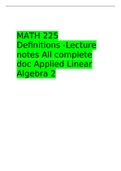MATH 225 Definitions -Lecture notes All complete doc Applied Linear Algebra 2  