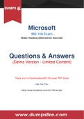 Practice with our Microsoft MD-100 Dumps to perform best in the MD-100 Practice test