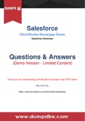 Practice with our Salesforce OmniStudio-Developer Dumps to perform best in the OmniStudio-Developer Practice test