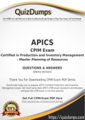 CPIM Dumps - Way To Success In Real APICS CPIM Exam