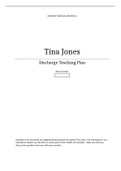 NURSING HEALTH ASS TINA JONES DISCHARGE TEACHING PLAN &lpar;GRADED A&plus;&rpar;