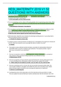HESI&lowbar;MATERNITY 2019 V1 52 QUESTIONS WITH ANSWERS