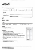 Biology Alevel AS 2020 exam paper 1
