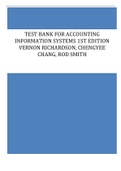 Test Bank for Accounting Information Systems 1st EDITION Vernon Richardson, Chengyee Chang