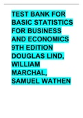 Test Bank for Basic Statistics for Business and Economics 9th Edition Douglas Lind