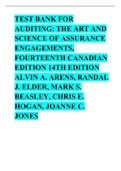 TEST BANK Stanley Faria Humber College Auditing: The Art and Science of Assurance Engagements Fourteenth Canadian Edition Alvin A. Arens Michigan