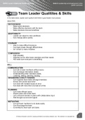 Team Leader Qualities & Skills