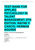 Test Bank for Applied Psychology in Talent Management, 8th Edition, Wayne F. Cascio