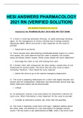 HESI ANSWERS PHARMACOLOGY 2021 RN (VERIFIED SOLUTION)