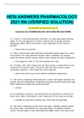 HESI ANSWERS PHARMACOLOGY 2021 RN &lpar;VERIFIED SOLUTION&rpar;