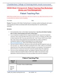 NR305 Week 4 Assignment, Patient Teaching Plan Worksheet (Stress and Time Management)