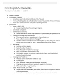 Lecture notes for First English Settlements 