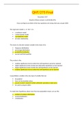 QNT&sol;275 Final EXAM QUESTIONS AND ANSWERS