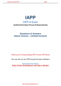 IAPP CIPP-A Dumps Easily Available In PDF Format