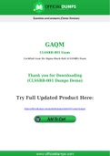 CLSSBB-001 Dumps - Pass with Latest GAQM CLSSBB-001 Exam Dumps