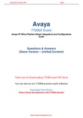 Avaya 77200X Dumps Easily Available In PDF Format