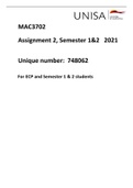 MAC3702 Assignment 2 2021 Semester 1&2 #748062 COMPLETE