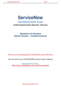 ServiceNow CIS-Discovery Dumps Easily Available In PDF Format
