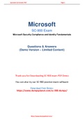 Microsoft SC-900 Dumps Easily Available In PDF Format