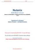 Nutanix NCM-MCI5.15 Dumps Easily Available In PDF Format