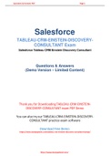 Salesforce Tableau-CRM-Einstein-Discovery-Consultant Dumps Easily Available In PDF Format
