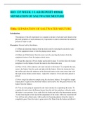 BIO 135 WEEK 1 LAB REPORT TITLE: SEPARATION OF SALTWATER MIXTURE