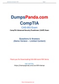 New Reliable and Realistic CompTIA CAS-003 Dumps