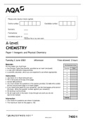 AQA A-level CHEMISTRY Paper 1 Inorganic and Physical Chemistry