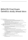 BIOL235 Final Exam Genetics study ahead docx  