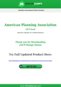 AICP Dumps - Pass with Latest American Planning Association AICP Exam Dumps