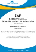 SAP C_ACTIVATE12 Dumps - Prepare Yourself For C_ACTIVATE12 Exam