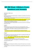 NR 599 Week 4 Midterm Exam- Questions and Answers