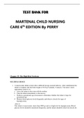 TEST BANK FOR MATERNAL CHILD NURSING CARE 6TH EDITION BY PERRY 2021