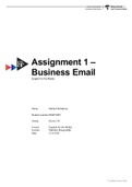 English For The Media: eindopdrachten business email en about us page