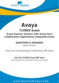 Avaya 71400X Dumps - Prepare Yourself For 71400X Exam