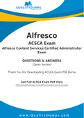 Alfresco ACSCA Dumps - Prepare Yourself For ACSCA Exam