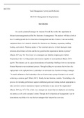 MGT 330 Week 4 Assignment&period;docx    MGT330  Team Management Activity and Reflection  MGT330&colon; Management for Organizations  Introduction  As a newly promoted manager for Amazon I would like to take this opportunity to  discuss team management and the five fu
