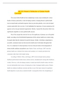  NR 533 Week 8&colon; Reflection of Global Health Concepts