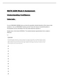 MATH 225N Week 6 Assignment Understanding Confidence Intervals -
