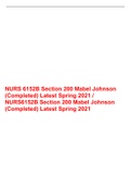NURS 6152B Section 200 Mabel Johnson (Completed) Latest Spring 2021 / NURS6152B Section 200 Mabel Johnson (Completed) Latest Spring 2021