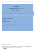EUP1501 Assignment 3 Semester 1 & 2 2021