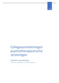 College aantekeningen psychotherapeutische stromingen - Universiteit van Amsterdam - premaster (forensische-) orthopedagogiek