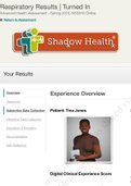 NSG 516 Tina Jones Respiratory Completed Shadow Health 2 GRADED A+