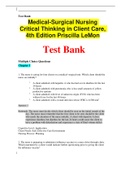 Test Bank for Medical-Surgical Nursing Critical Thinking in Client Care&comma; 4th Edition Priscilla LeMon