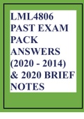 LML4806 PAST EXAM PACK ANSWERS (2020 - 2014) & 2020 BRIEF NOTES