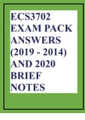 ECS3702 EXAM PACK ANSWERS (2019 - 2014) AND 2020 BRIEF NOTES
