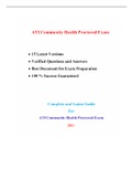 Community Health Exam (A_T_I ) (15 Versions, Latest : 2021) |Verified Q & A, Complete Document for Exam|