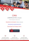 New [2021 New] CIMA CIMAPRA19-P03-1 Exam Dumps