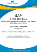 SAP C_MDG_1909 Dumps - Prepare Yourself For C_MDG_1909 Exam