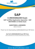 SAP E_BW4HANA200 Dumps - Prepare Yourself For E_BW4HANA200 Exam
